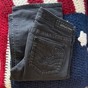 Affliction Women's Dark Gray Embellished Jeans